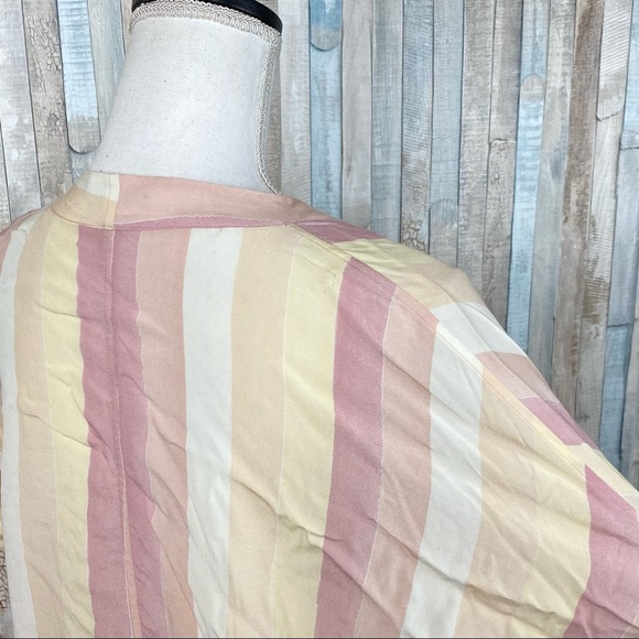 Rails XS Sunrise Stripe Pastel Button Down Tie Front Crop Thea Top Blouse - Picture 9 of 15